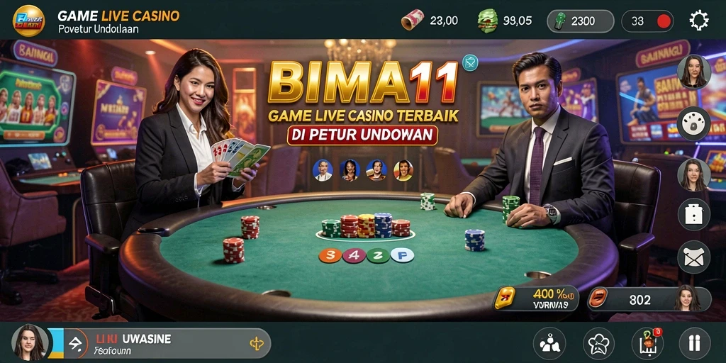 Tampilan gameplay seru di BIMA11 Live Casino dengan dealer profesional