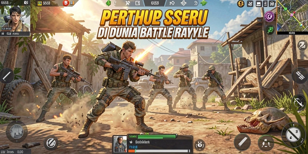Tampilan seru pertarungan dalam gameplay G668 Battle Royale.
