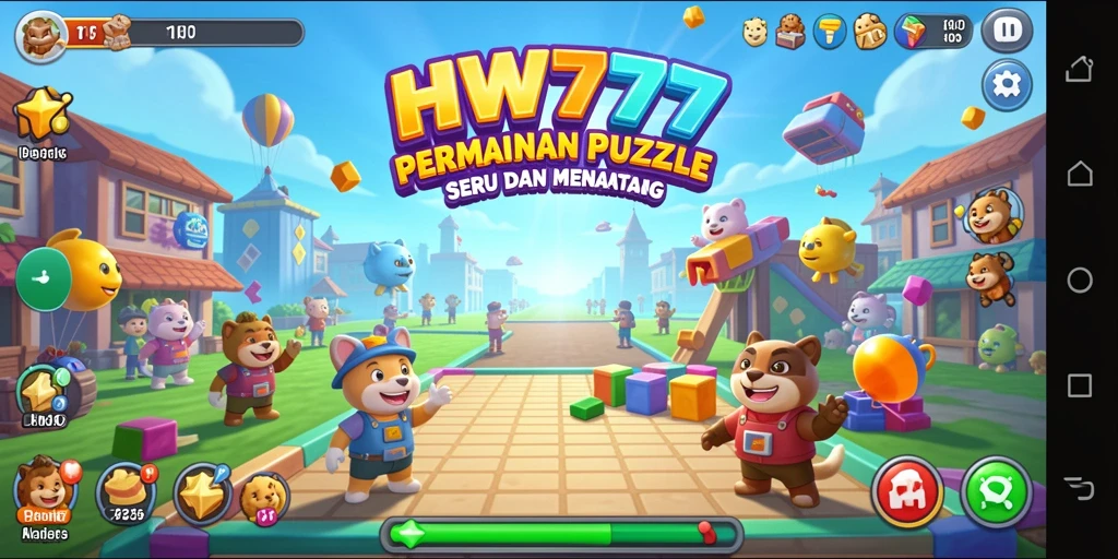 Tampilan gameplay seru HW777 dengan berbagai teka-teki yang menantang.