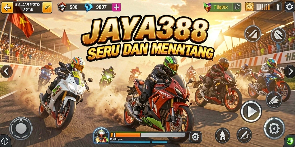 Tampilan gameplay JAYA388 dengan balapan motor yang mendebarkan.