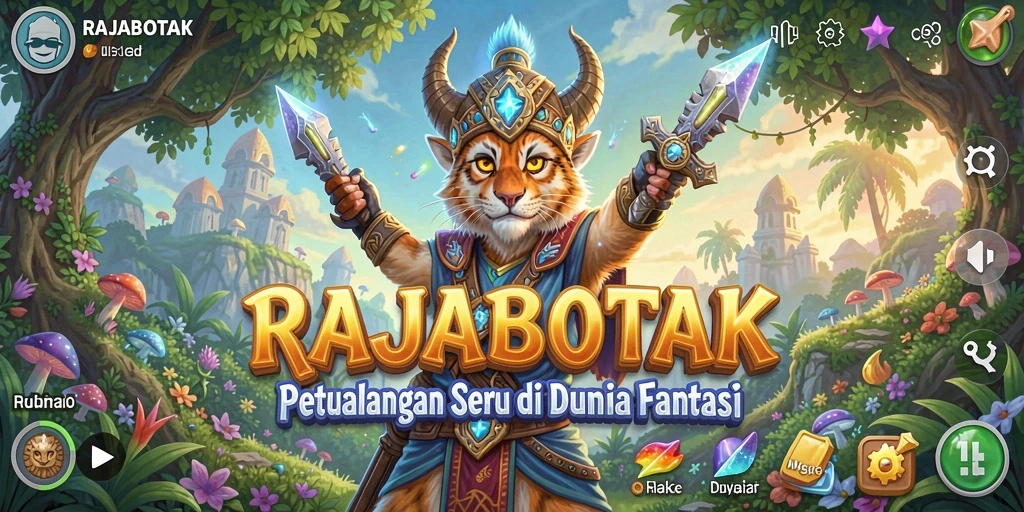 Screenshot utama RAJABOTAK menampilkan karakter menjelajahi dunia petualangan yang memukau.