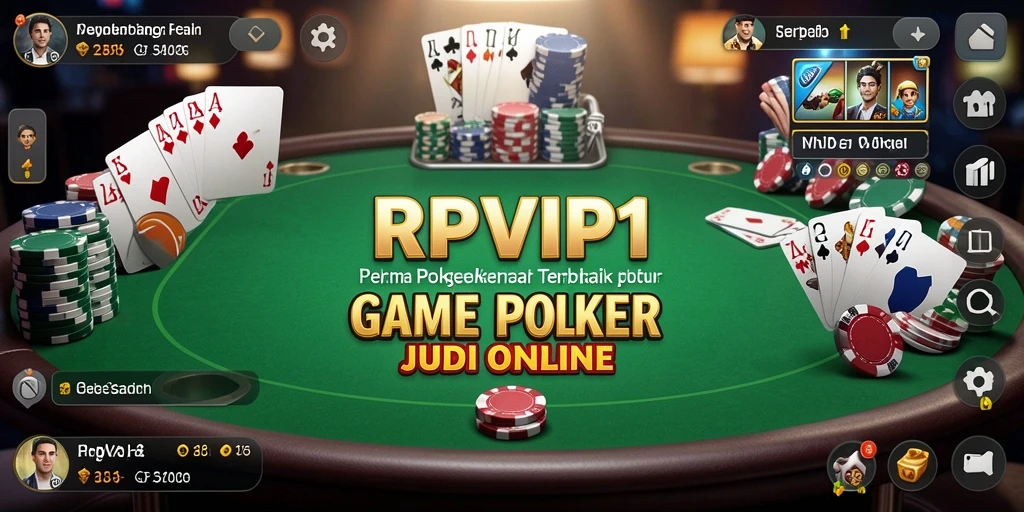 Screenshot dari gameplay RPVIP1 menampilkan serunya permainan poker.
